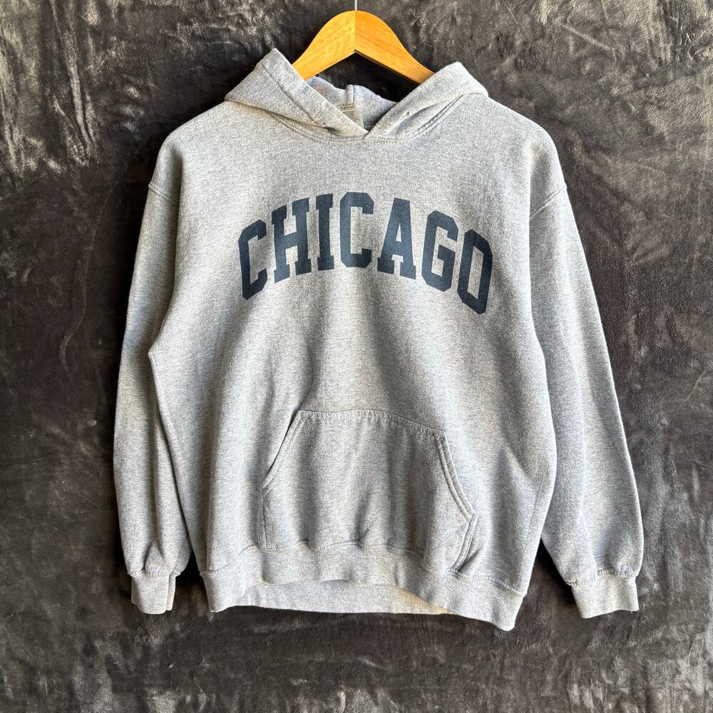 Chicago Hoodie Size: Medium Color Gray
